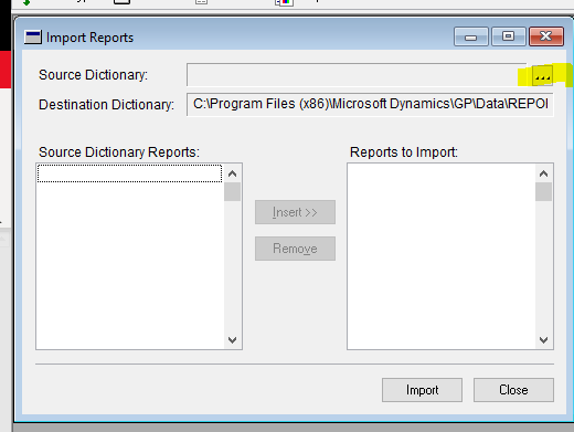 Import Report into Dynamics GP Reports.dic 5