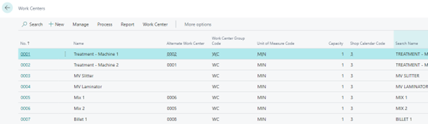 Update Work Center Calendar Business Central 1