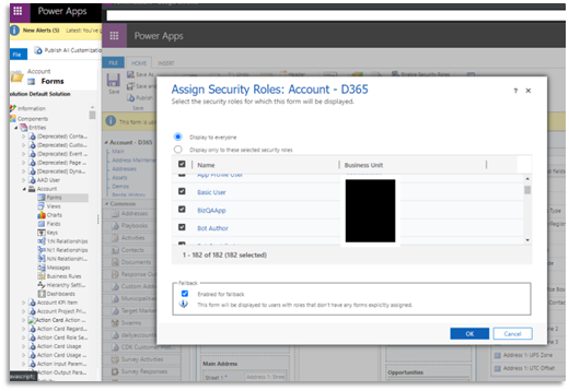 Form and Field Security Dynamics 365 2