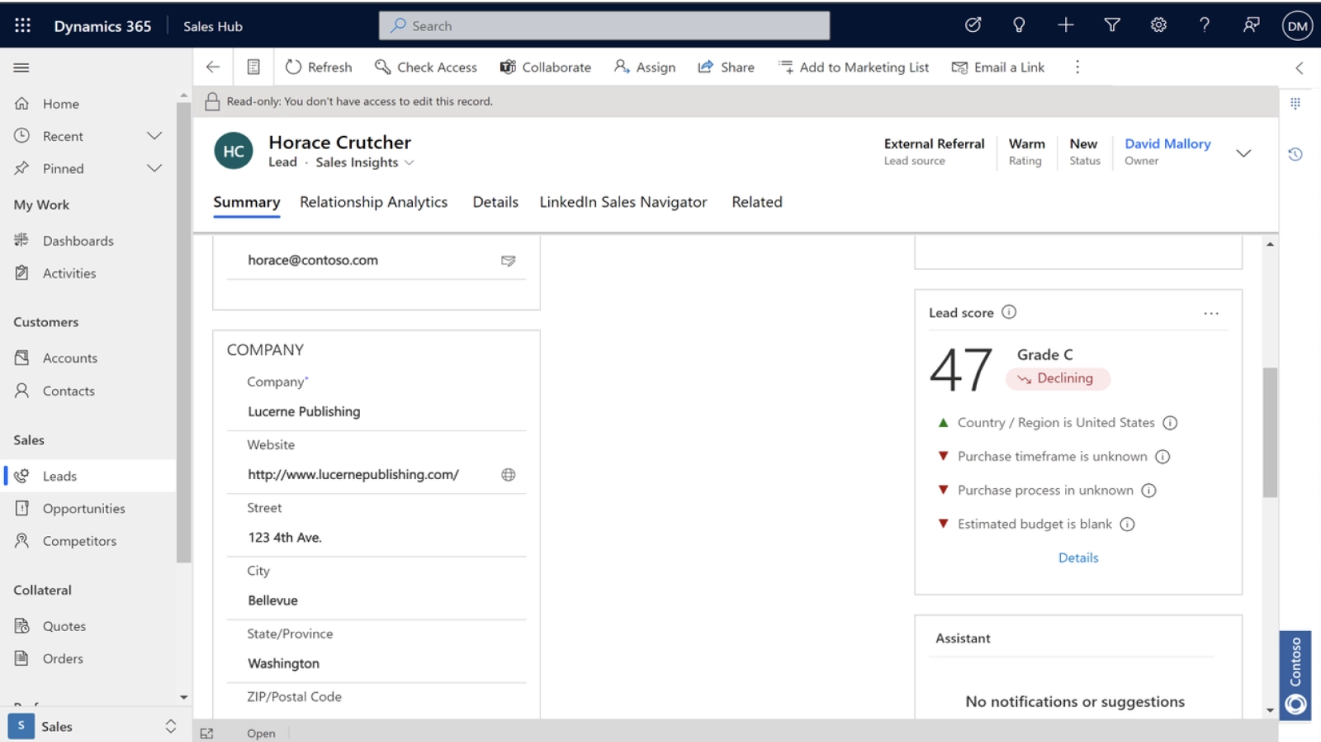 Dynamics 365 Sales Deals